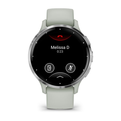 Умные часы Garmin Venu 3S 41mm Advanced GPS Smartwatch Sage Gray Silver с серо-зеленым ремешком
