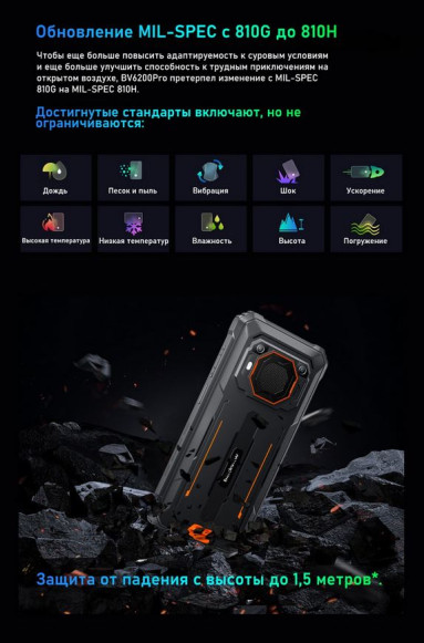 Смартфон Blackview BV6200 Pro 6/128Gb Black