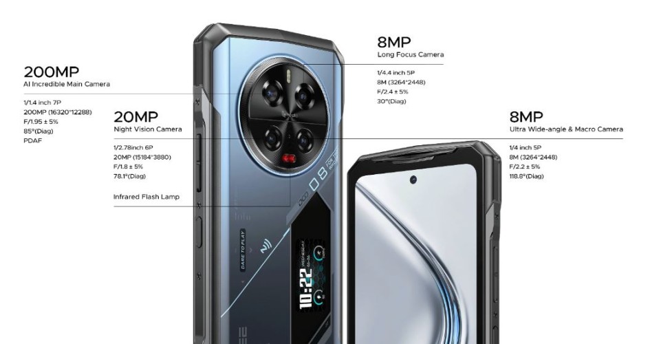 Смартфон Doogee V40 Pro 5G 16/512Gb Midnight Blue