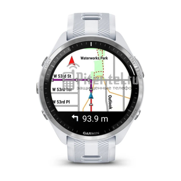 Умные часы Garmin Forerunner 965 белые, титановый безель, с белым ремешком