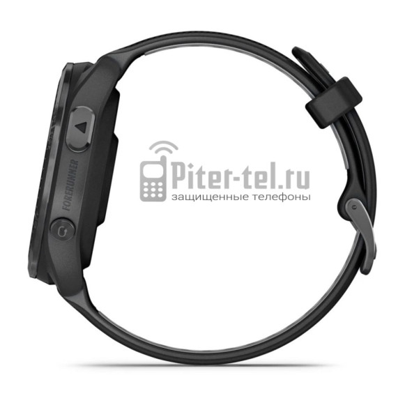 Умные часы Garmin Forerunner 965 черные, темно-серый DLC титановый безель, с черным ремешком